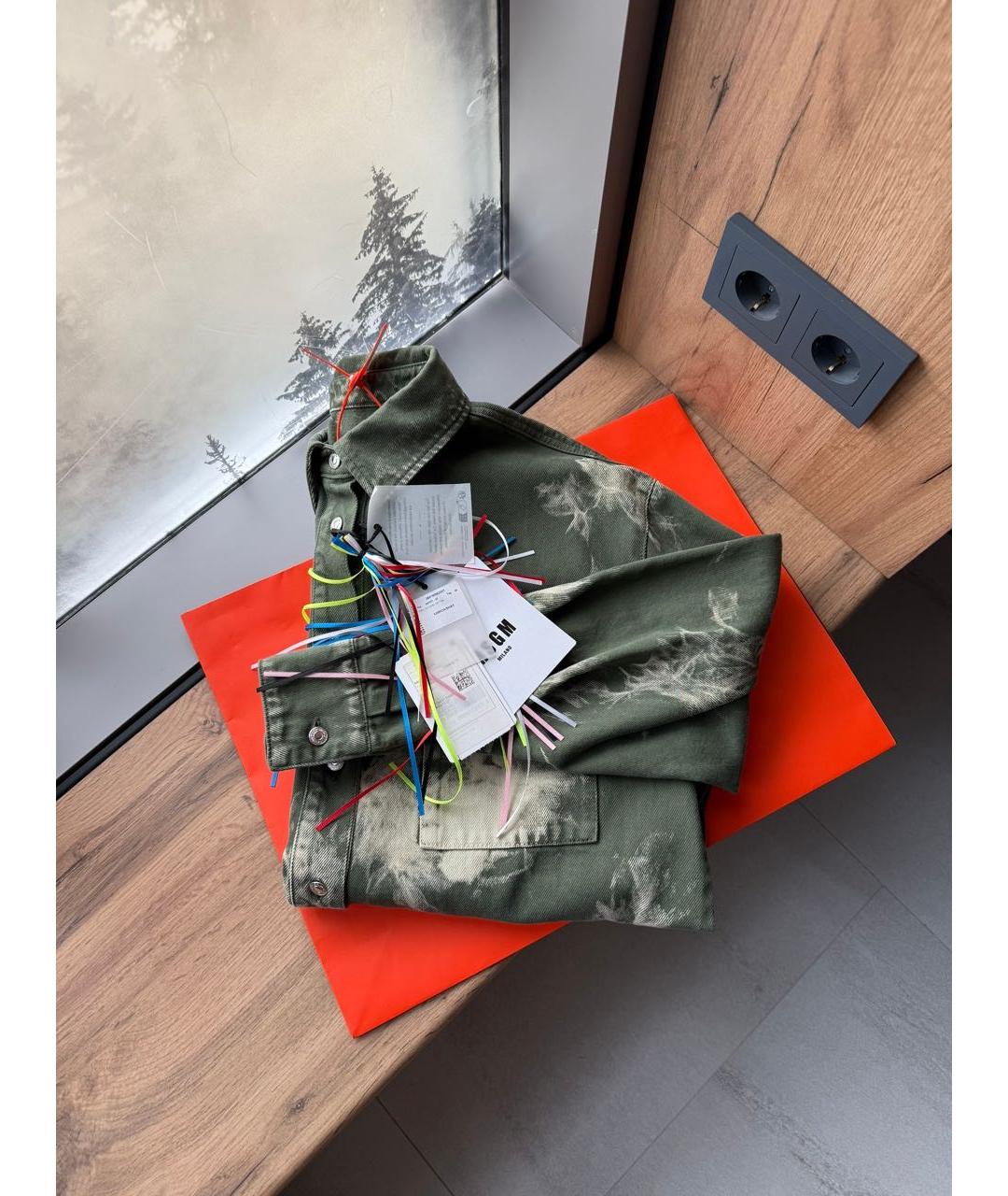 MSGM Хаки деним рубашка, фото 6