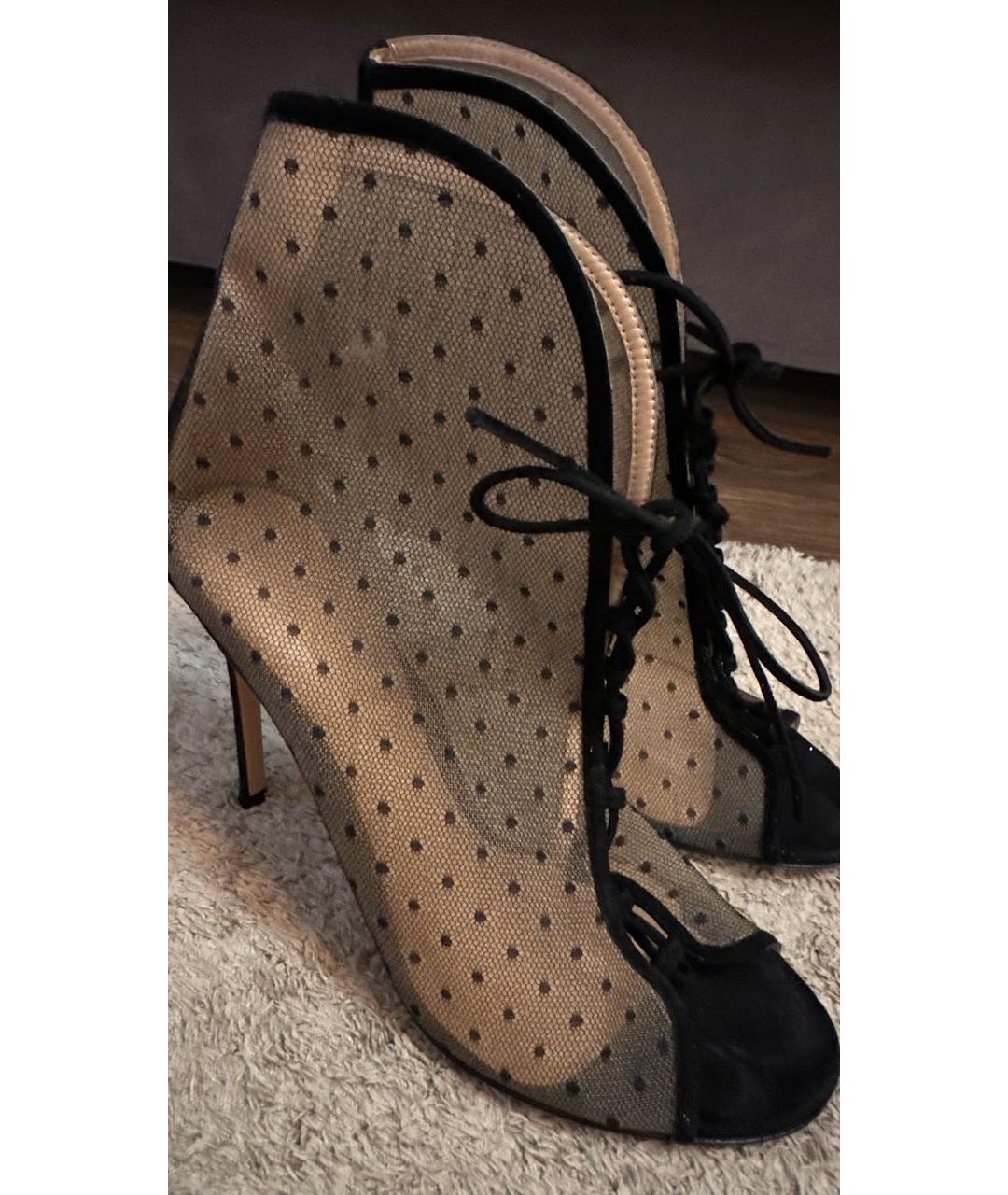 GIANVITO ROSSI Черные замшевые полусапоги, фото 7