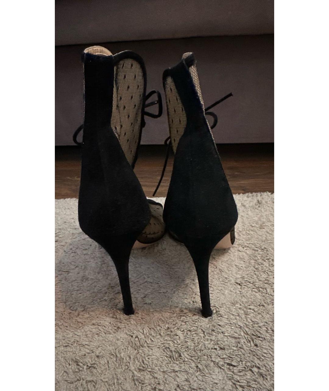 GIANVITO ROSSI Черные замшевые полусапоги, фото 4