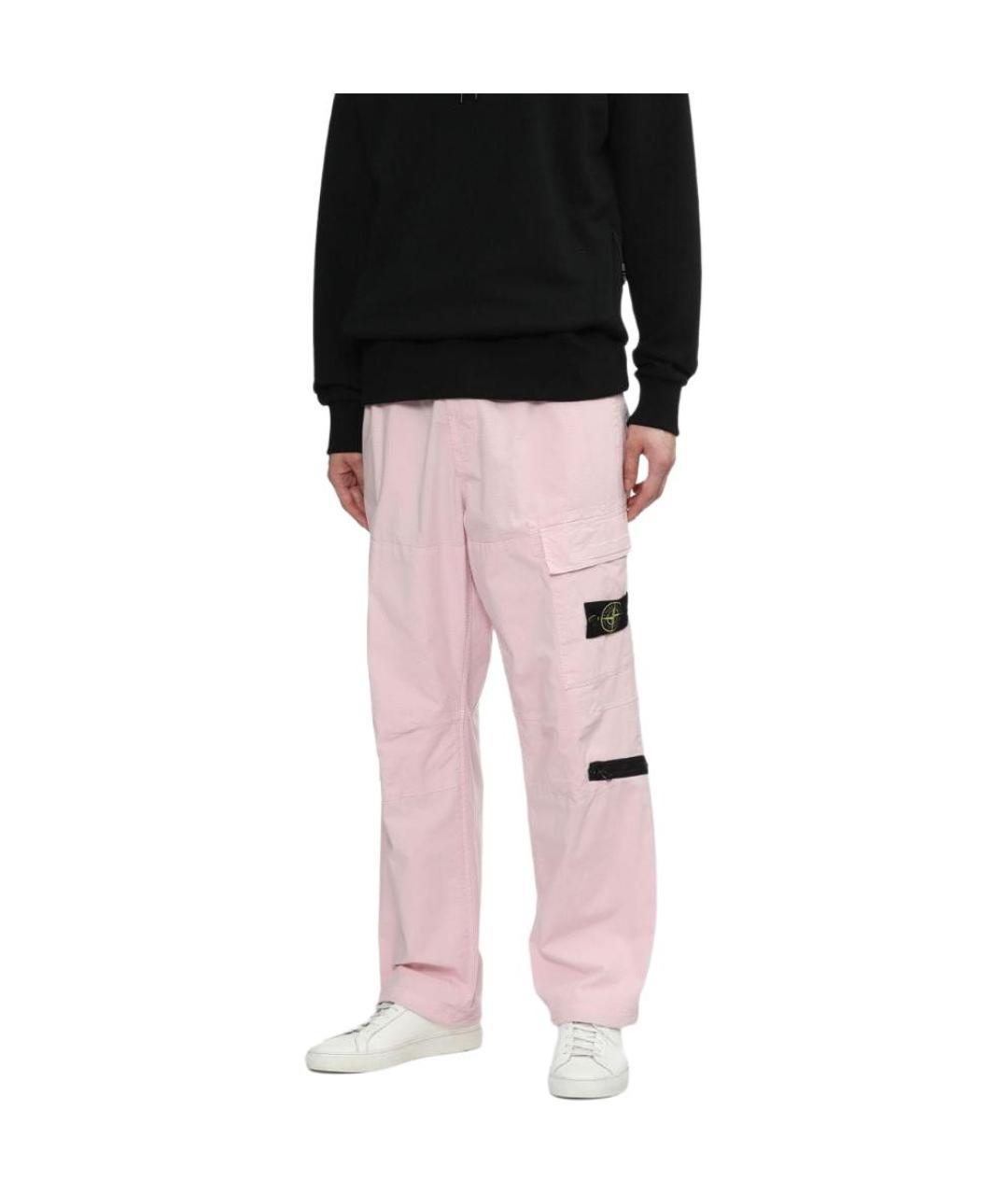STONE ISLAND Розовые повседневные брюки, фото 4