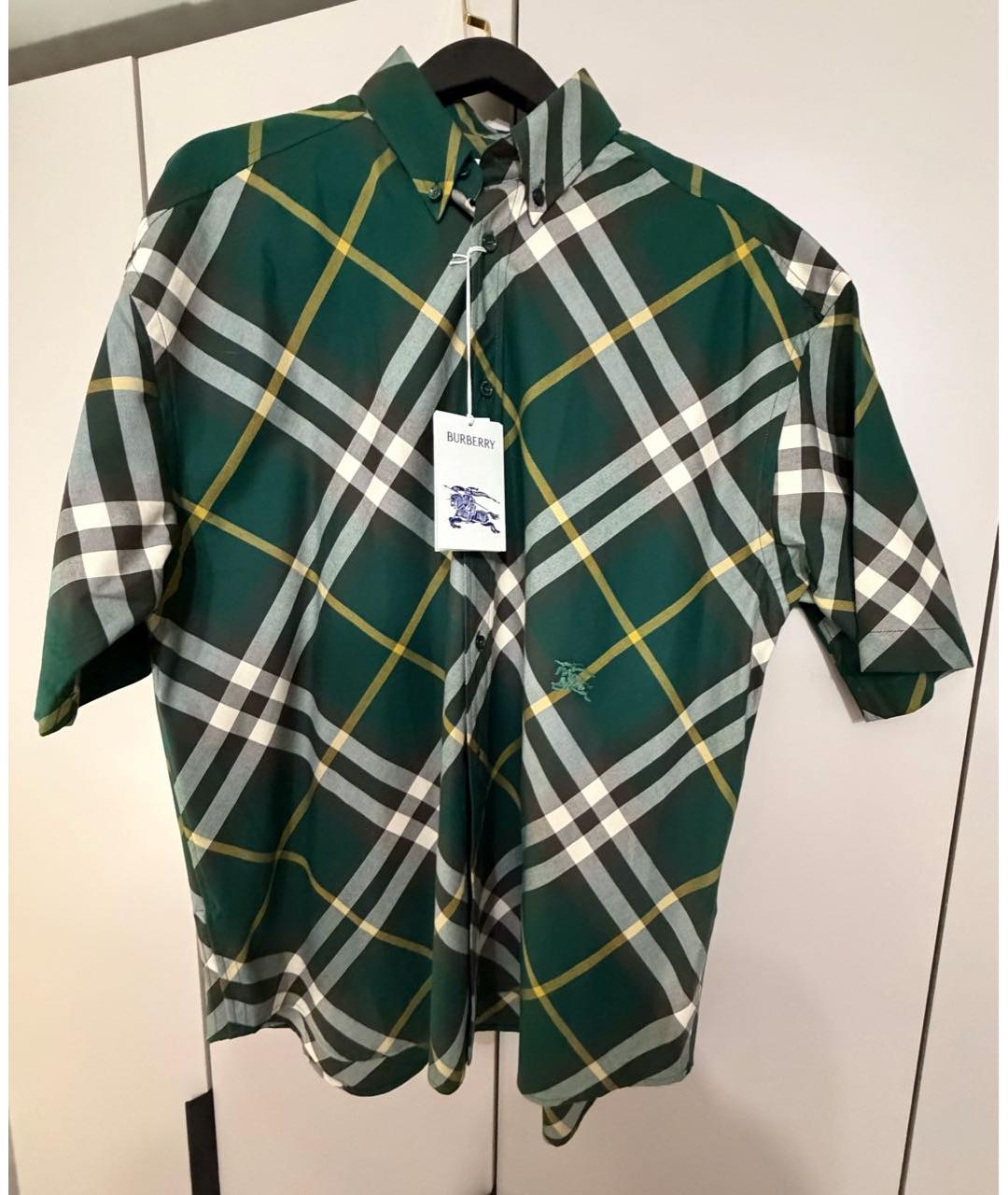 BURBERRY Зеленая хлопковая кэжуал рубашка, фото 4