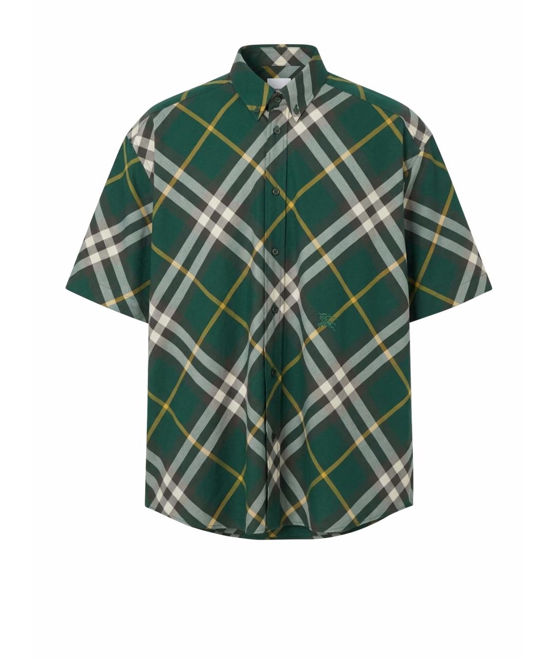 BURBERRY Зеленая хлопковая кэжуал рубашка, фото 1