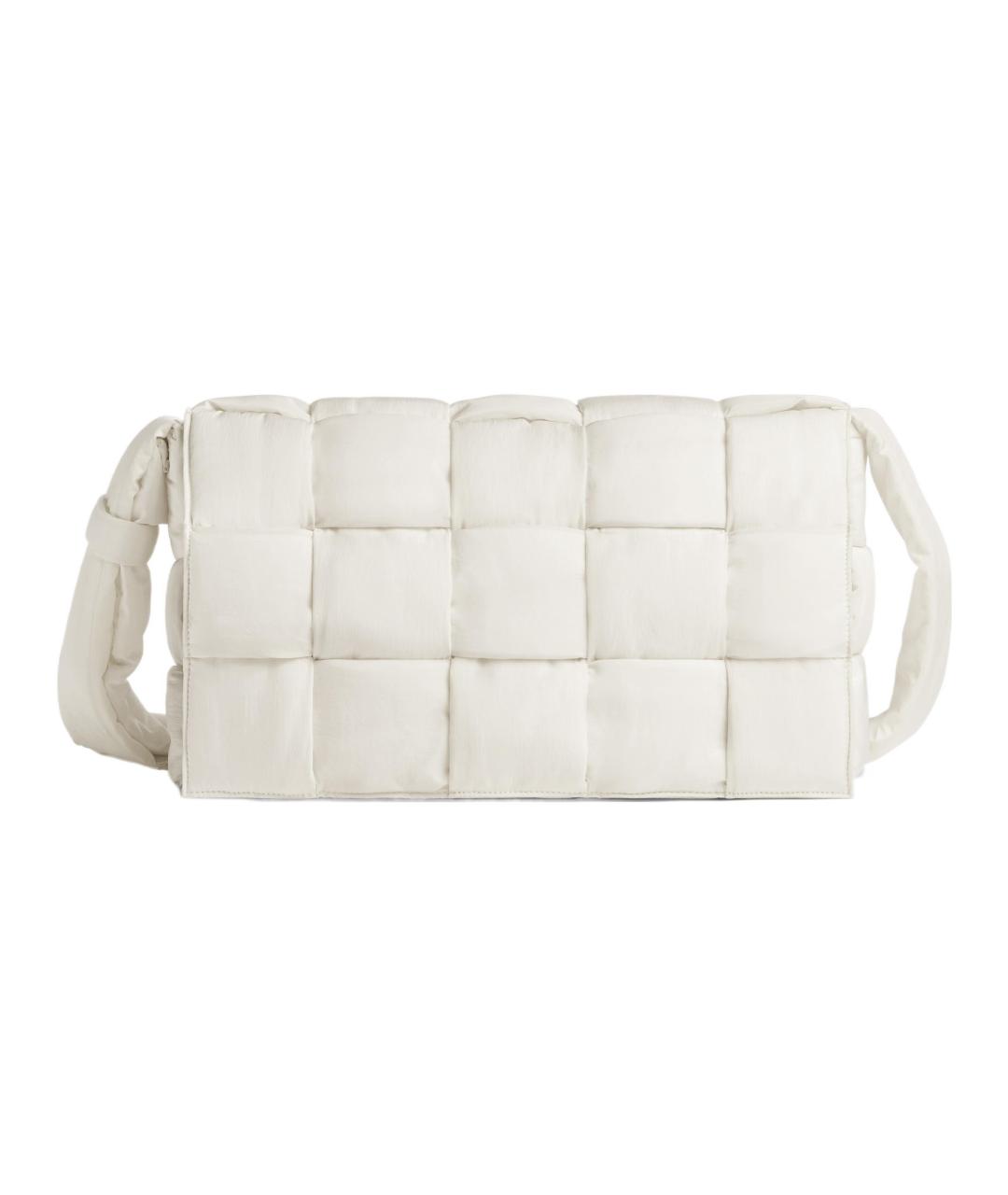 BOTTEGA VENETA Белая тканевая сумка на плечо, фото 1