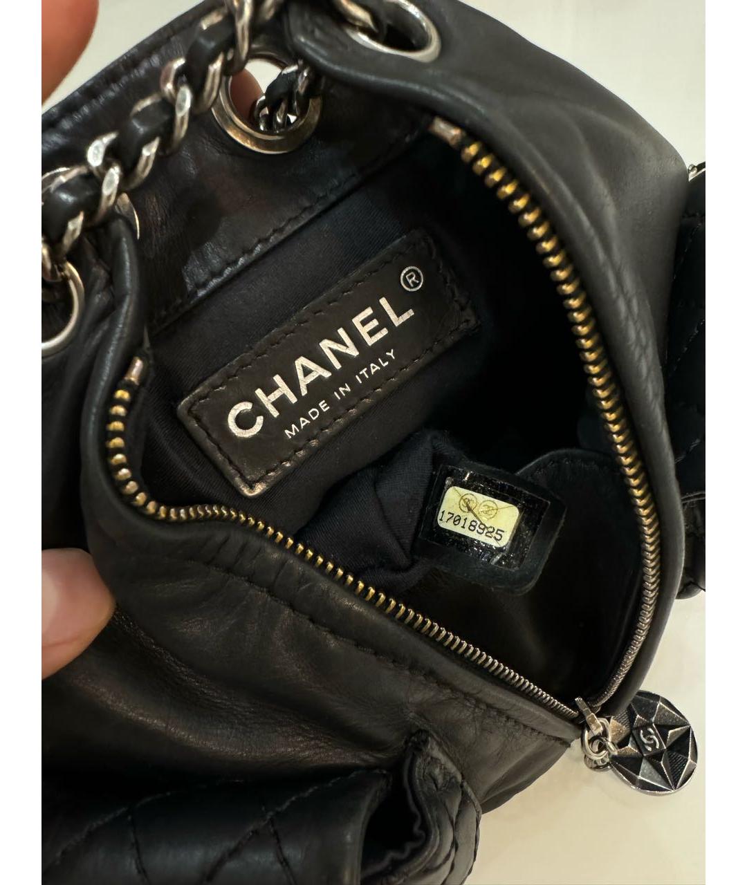 CHANEL Черный кожаный рюкзак, фото 4