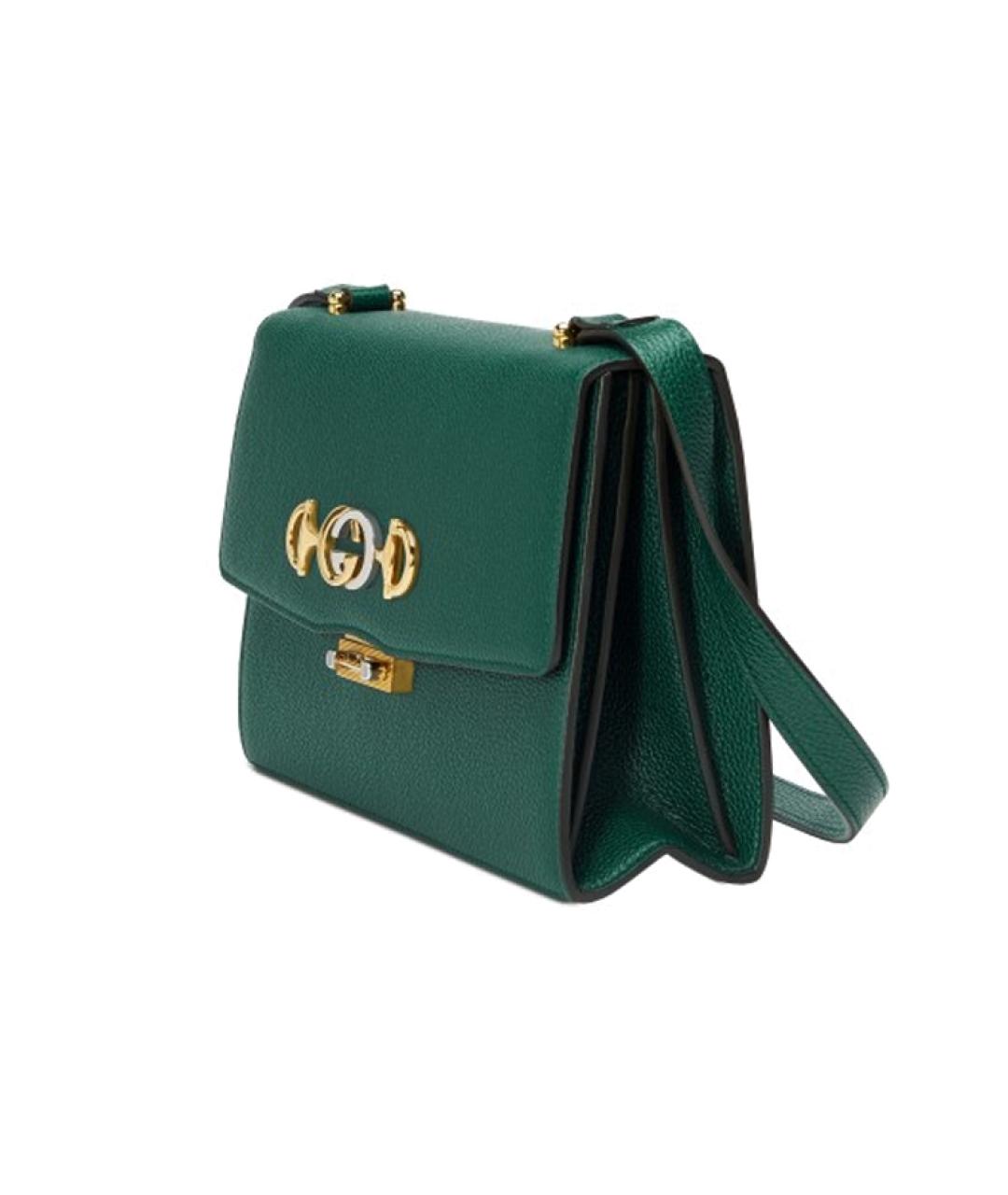 GUCCI Зеленая кожаная сумка через плечо, фото 2