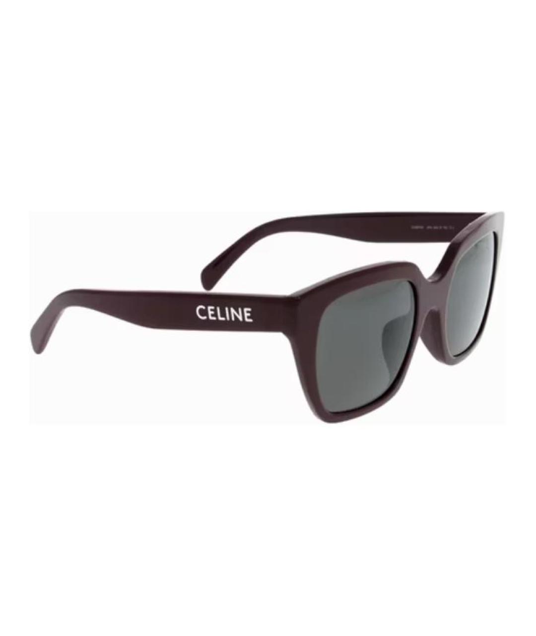 CELINE Бордовые пластиковые солнцезащитные очки, фото 2
