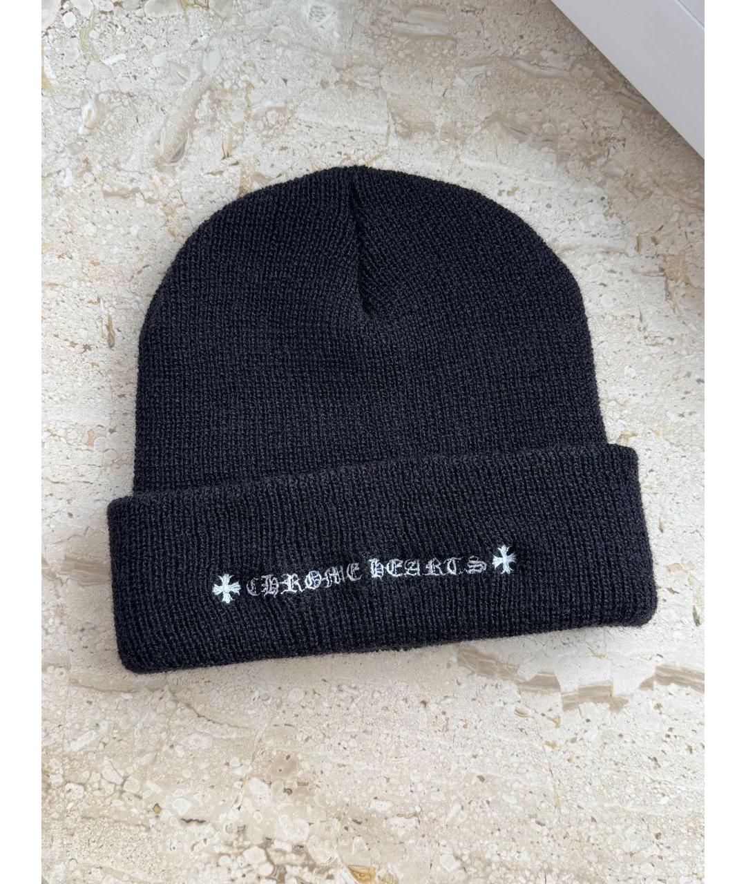 CHROME HEARTS Черная шерстяная шапка, фото 4