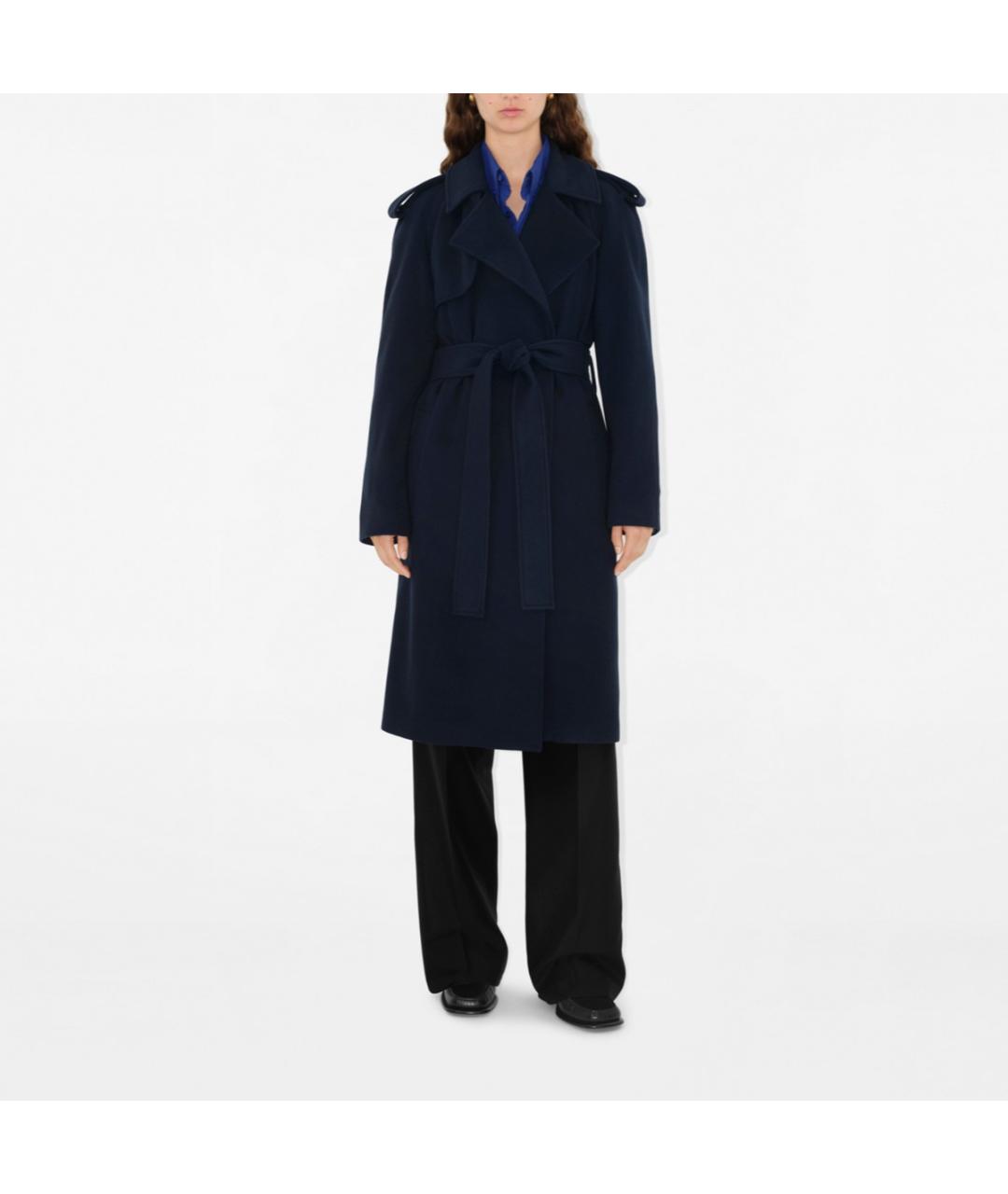 BURBERRY Темно-синее кашемировое пальто, фото 3