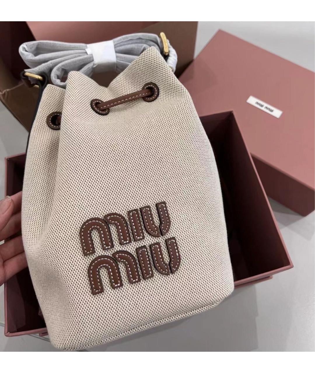 MIU MIU Бежевая сумка тоут, фото 8