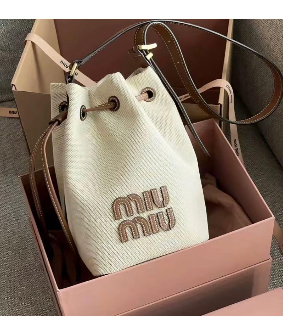 MIU MIU Бежевая сумка тоут, фото 7