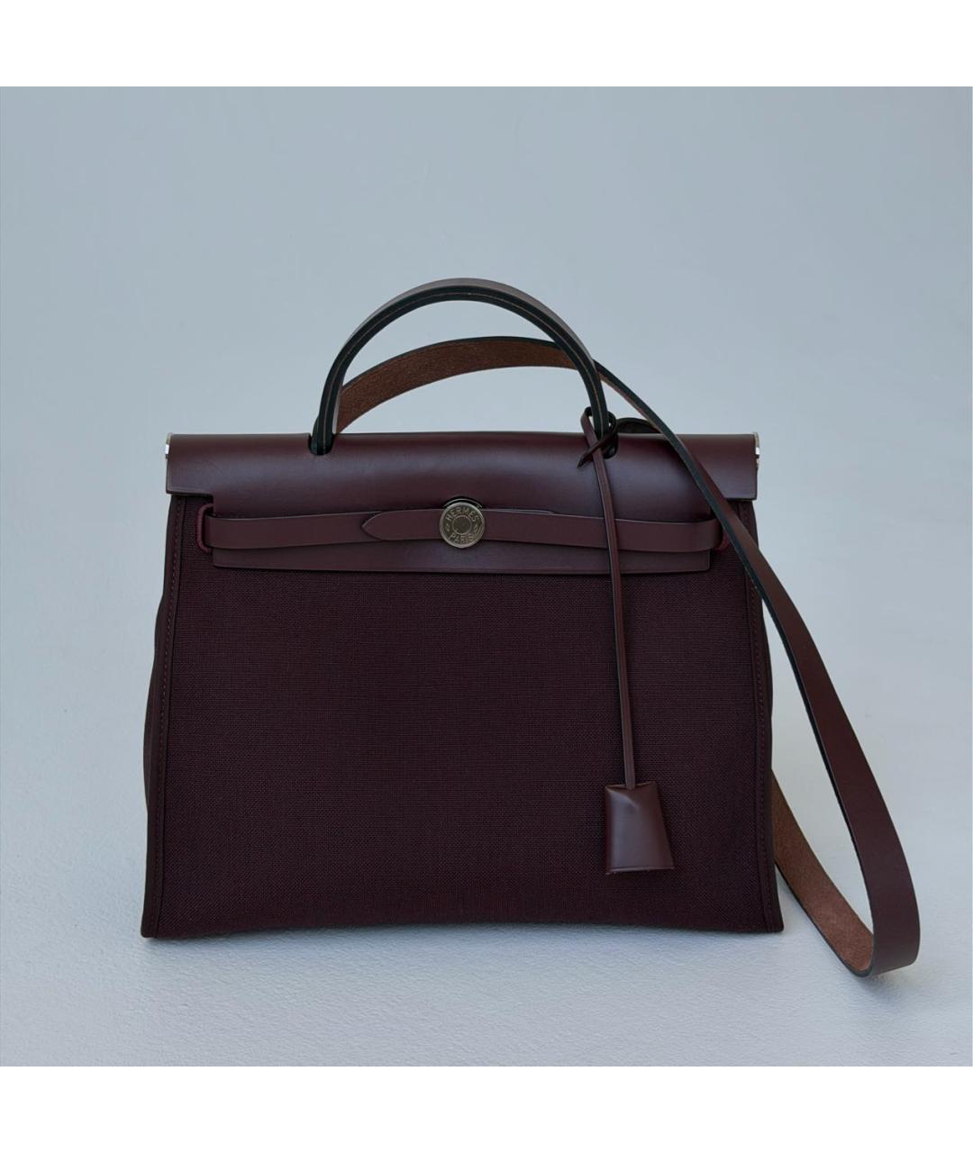 HERMES Бордовая кожаная сумка через плечо, фото 2