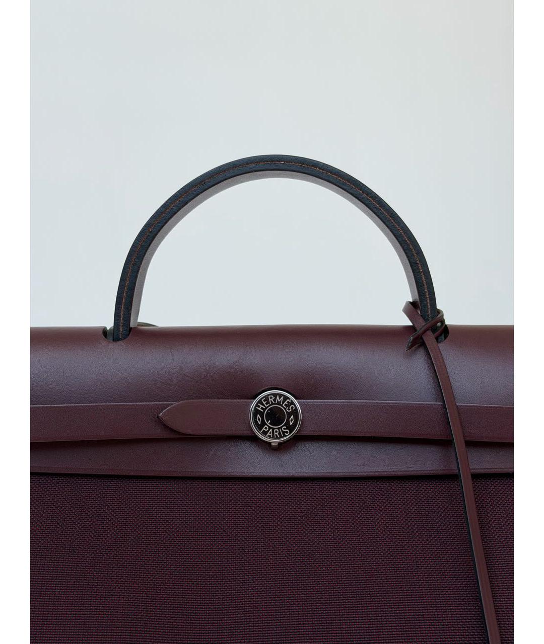 HERMES Бордовая кожаная сумка через плечо, фото 5