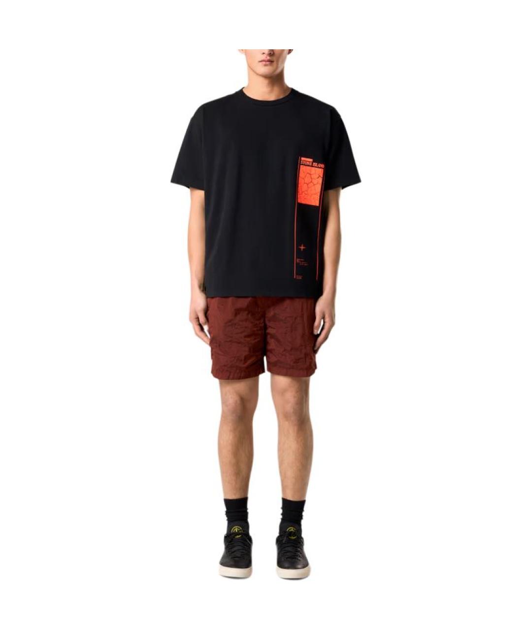 STONE ISLAND Черная футболка, фото 3