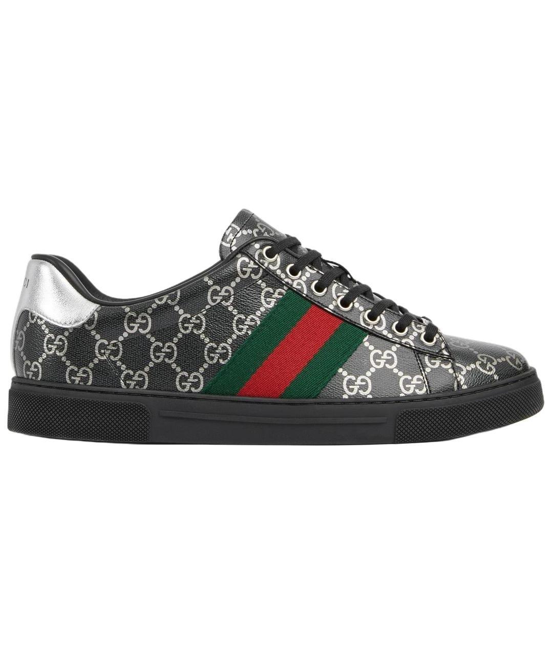 GUCCI Черные низкие кроссовки / кеды, фото 1