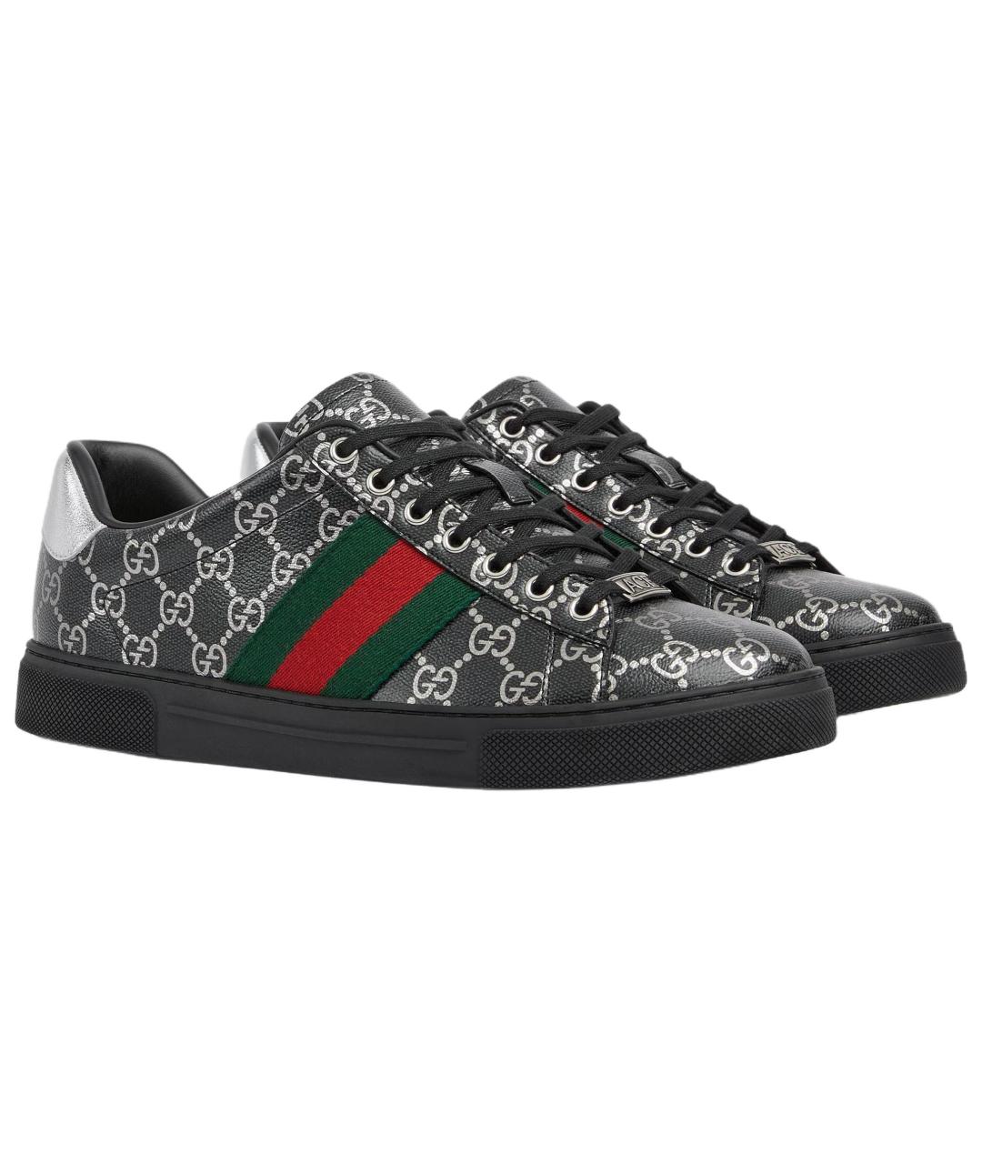 GUCCI Черные низкие кроссовки / кеды, фото 2