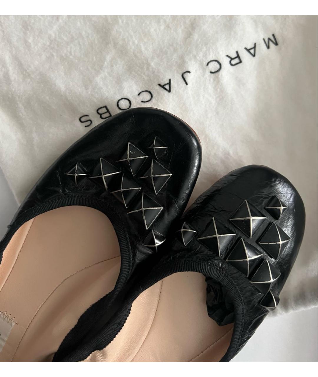 MARC JACOBS Черные кожаные балетки, фото 4