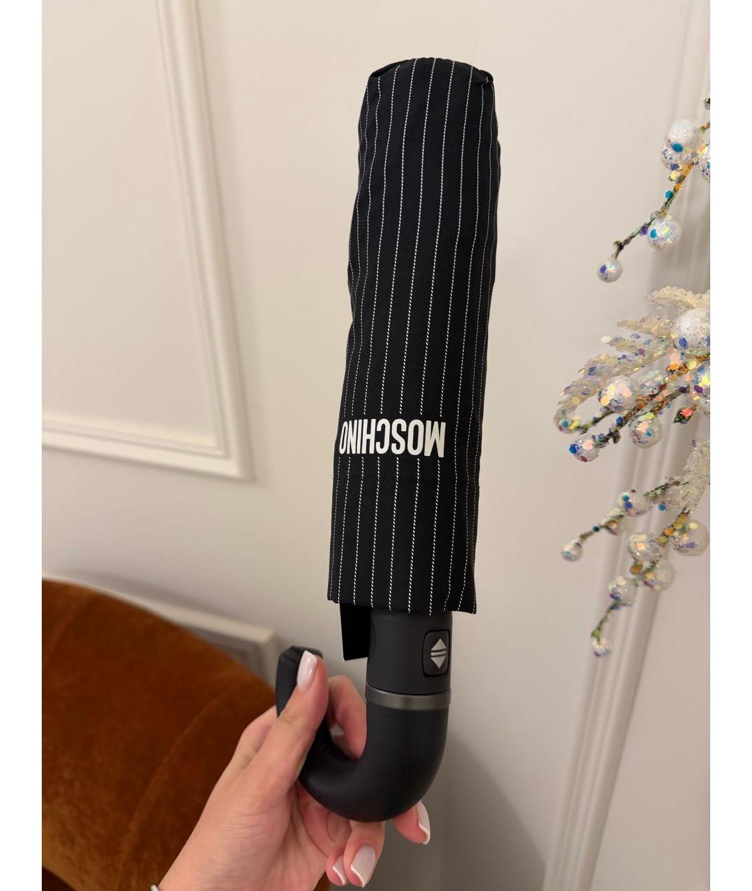 MOSCHINO Черный зонт, фото 3