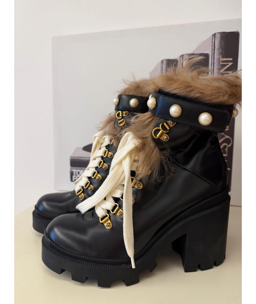 GUCCI Черные кожаные ботильоны, фото 6