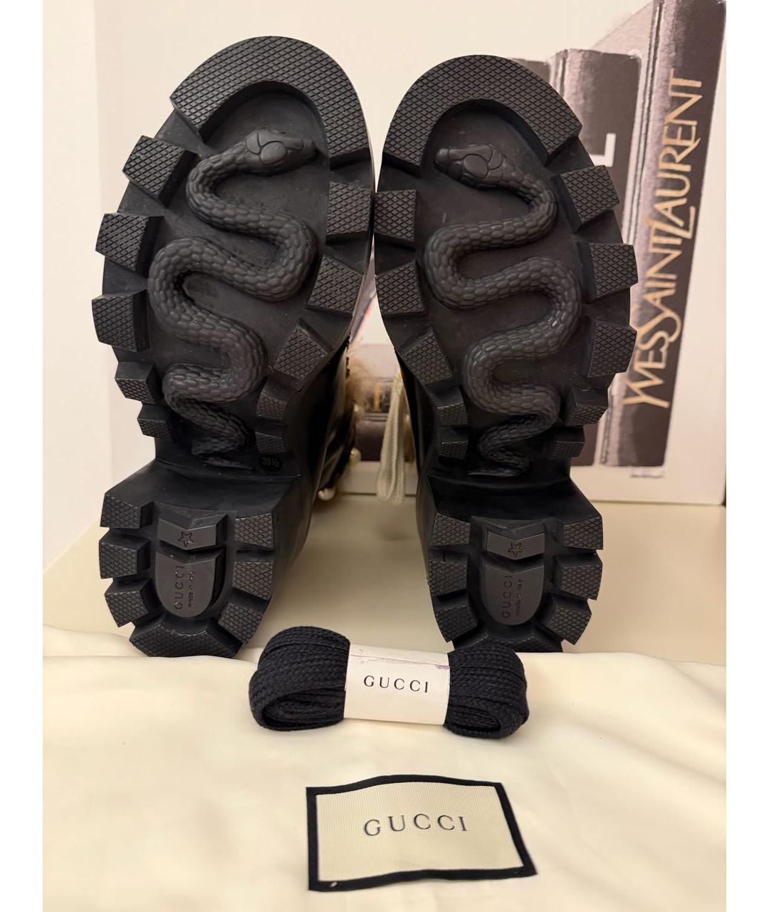 GUCCI Черные кожаные ботильоны, фото 4