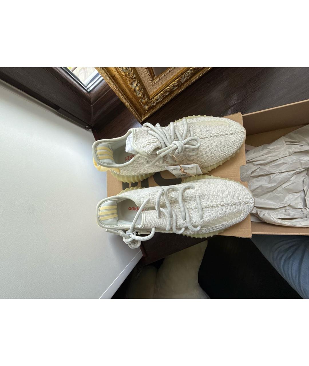 YEEZY Серебряные текстильные кроссовки, фото 3