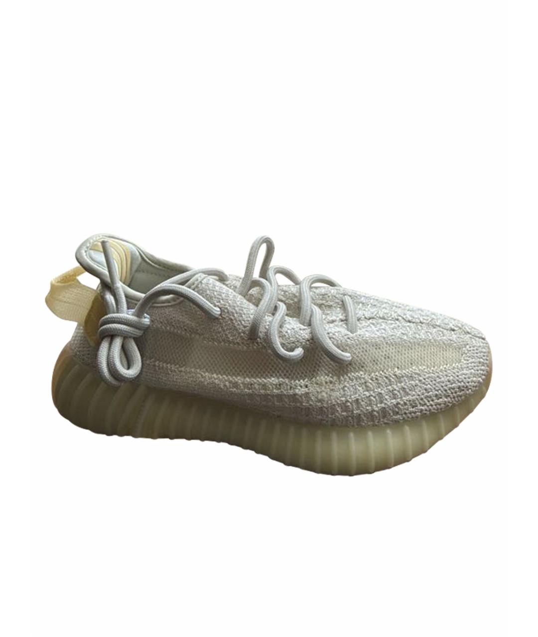 YEEZY Серебряные текстильные кроссовки, фото 1
