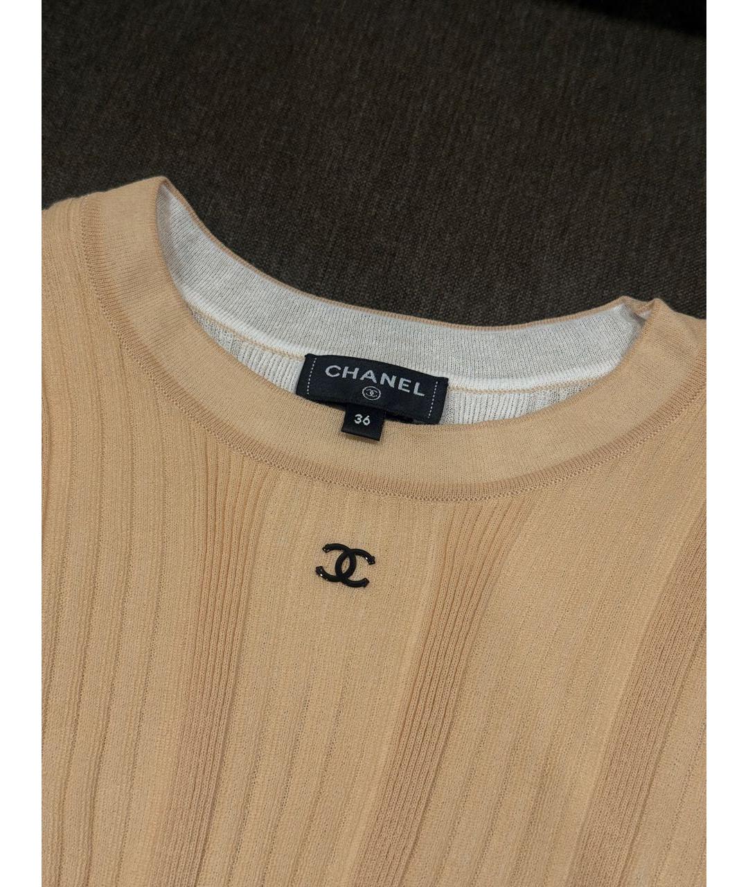 CHANEL Бежевая футболка, фото 2