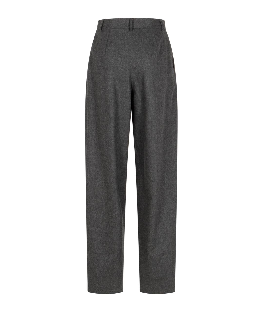 EMPORIO ARMANI Серые шерстяные прямые брюки, фото 2