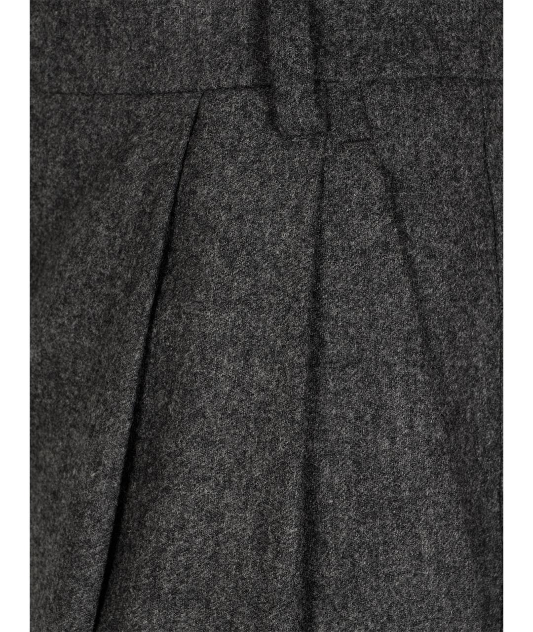 EMPORIO ARMANI Серые шерстяные прямые брюки, фото 3