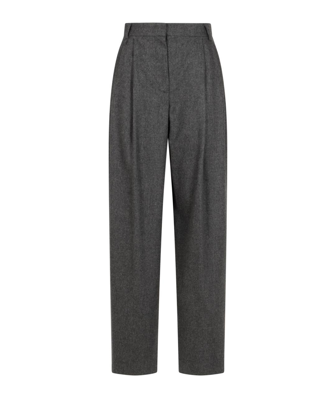 EMPORIO ARMANI Серые шерстяные прямые брюки, фото 1