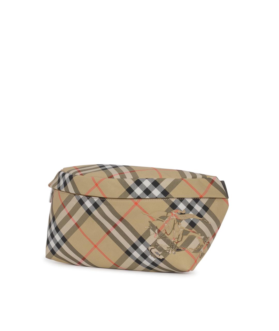 BURBERRY Бежевая синтетическая поясная сумка, фото 2