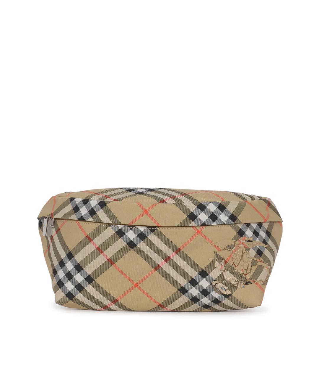 BURBERRY Бежевая синтетическая поясная сумка, фото 1