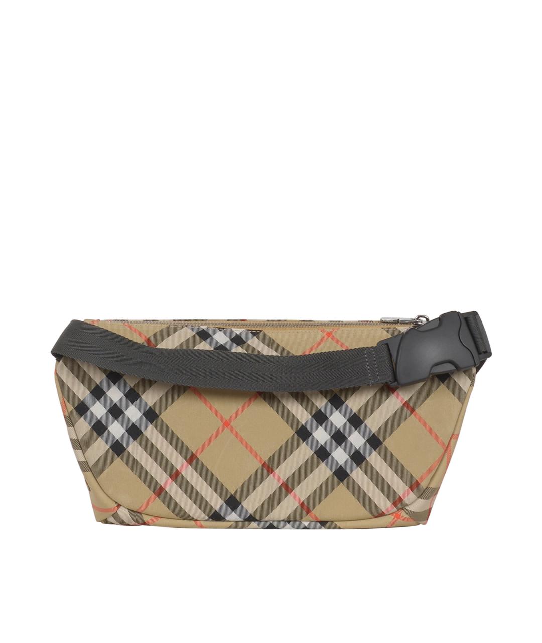 BURBERRY Бежевая синтетическая поясная сумка, фото 3
