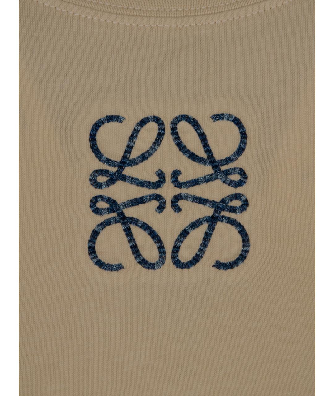 LOEWE Бежевая хлопковая футболка, фото 3