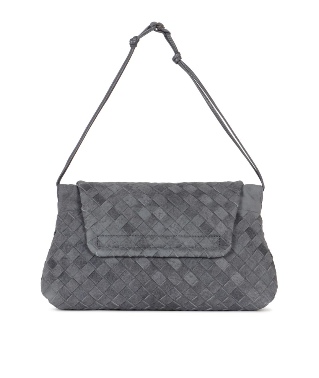 BOTTEGA VENETA Голубая замшевая сумка через плечо, фото 3