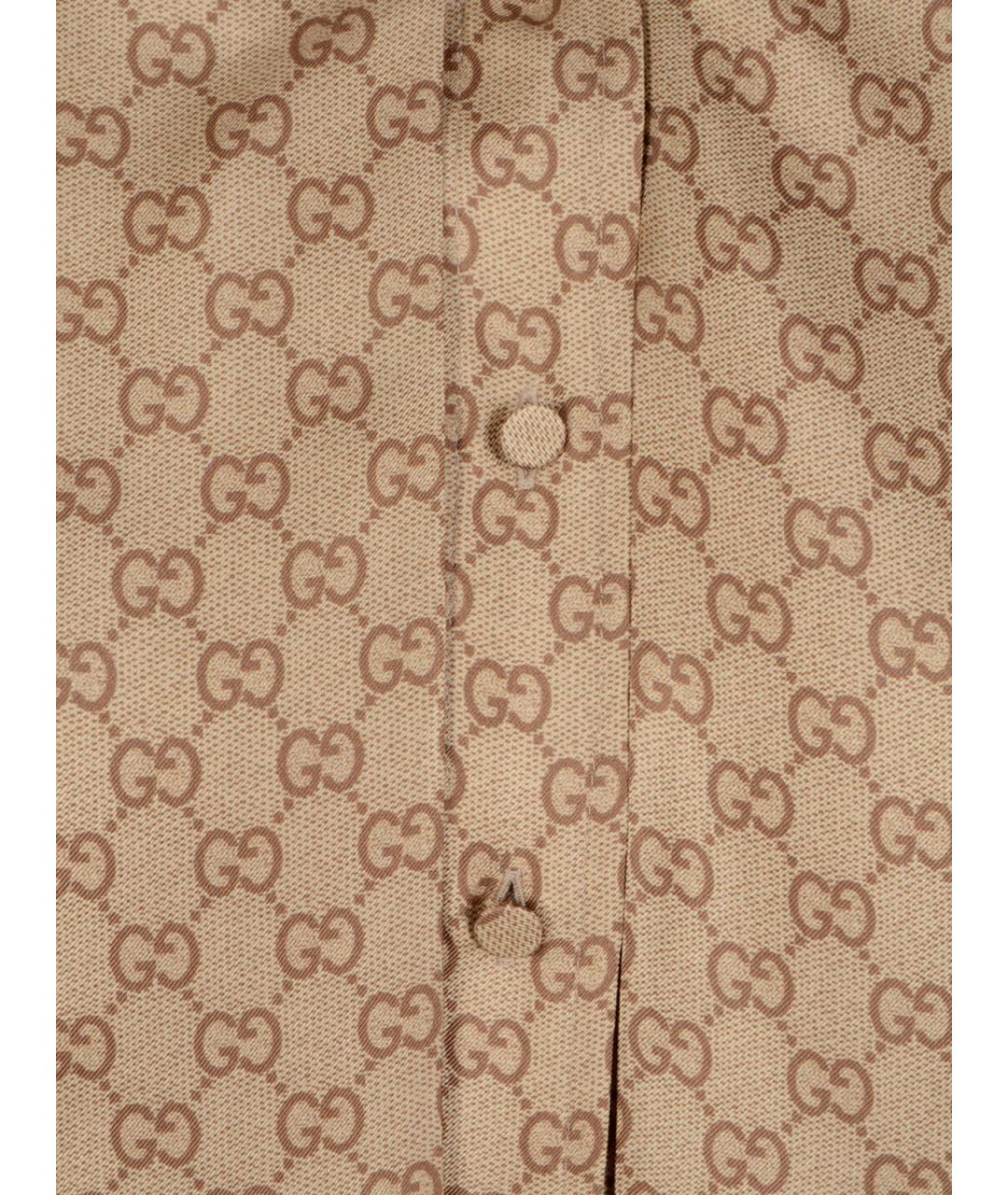 GUCCI Бежевая шелковая рубашка, фото 3