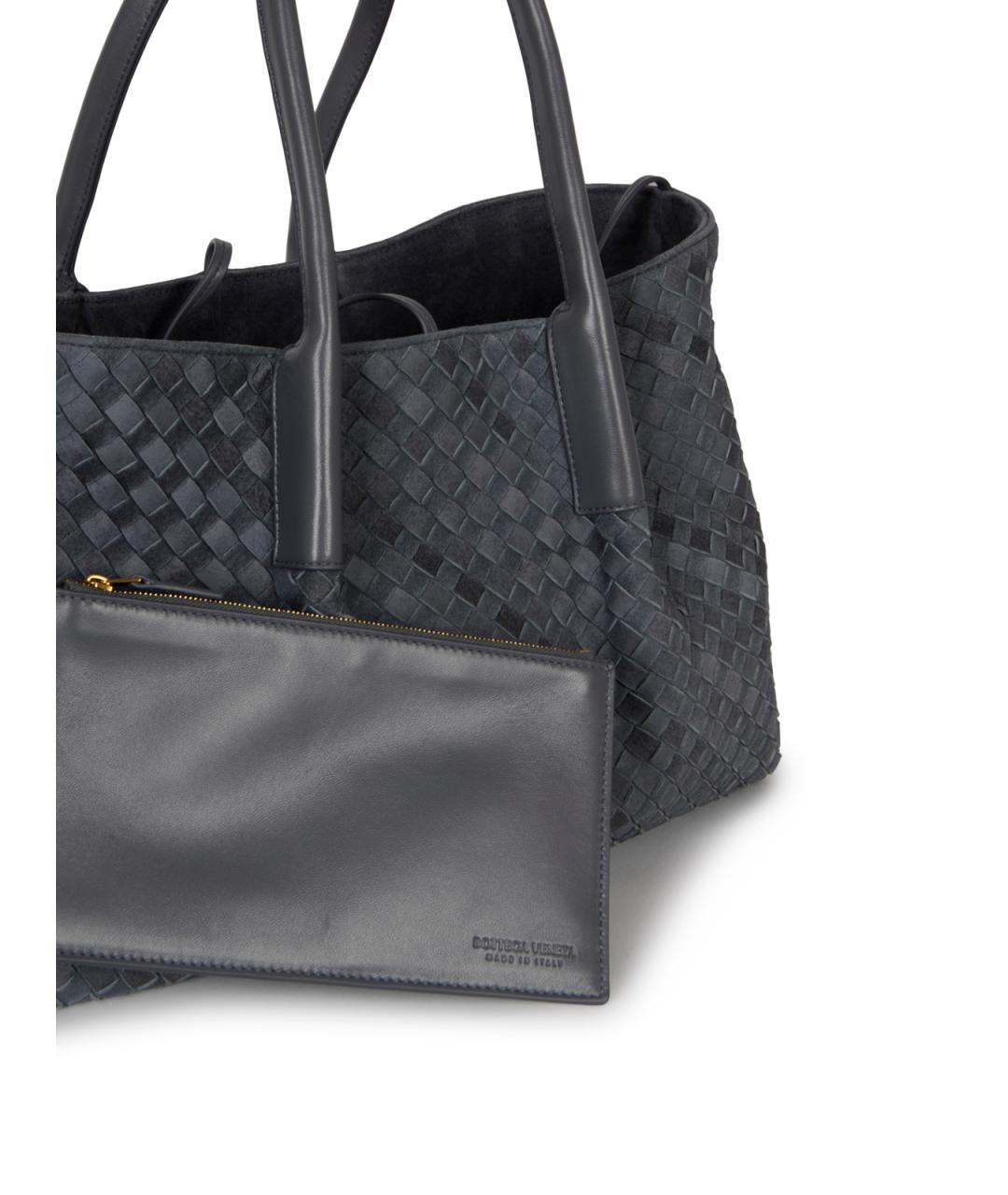 BOTTEGA VENETA Голубая замшевая сумка тоут, фото 4