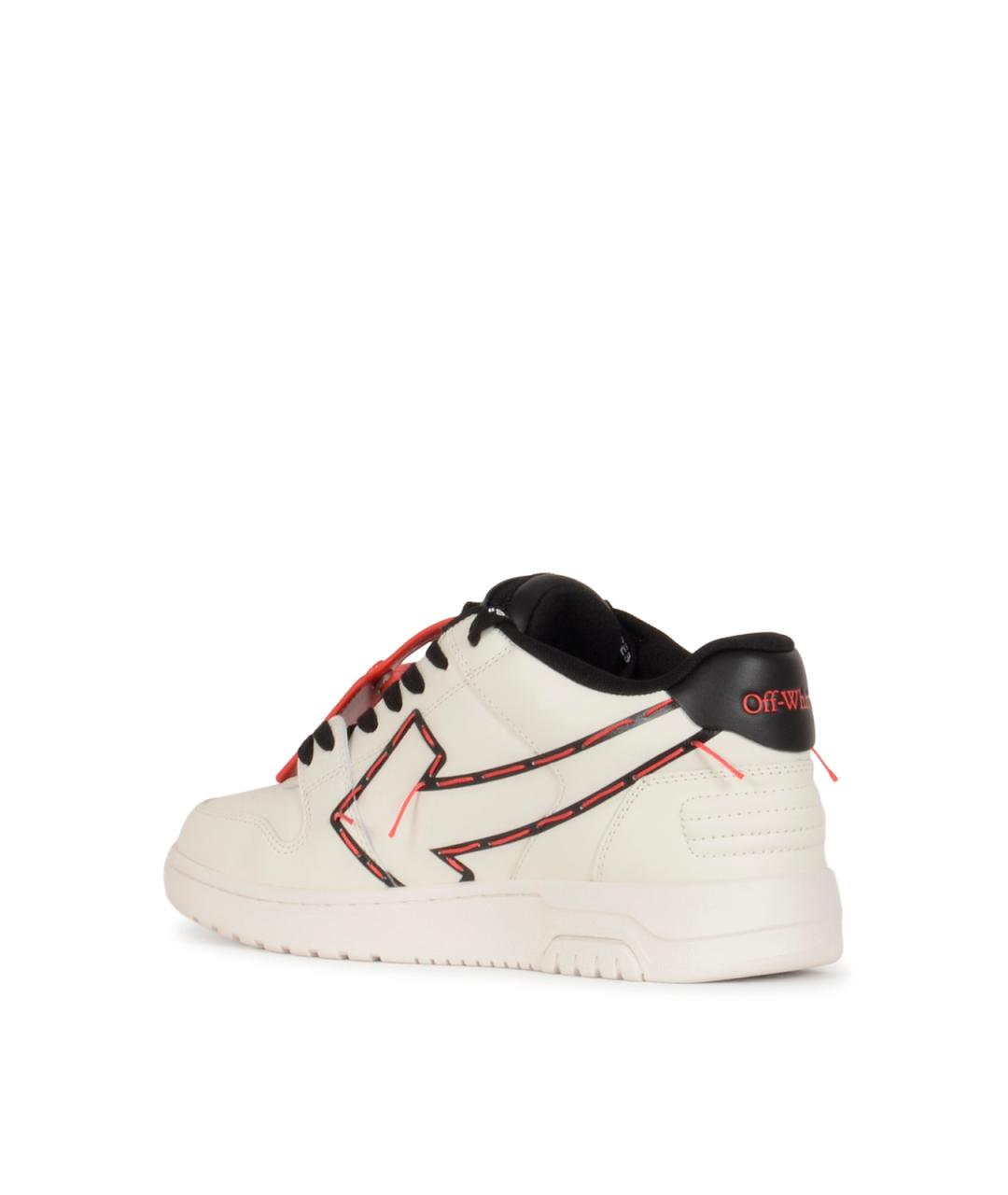 OFF-WHITE Белые кожаные низкие кроссовки / кеды, фото 3
