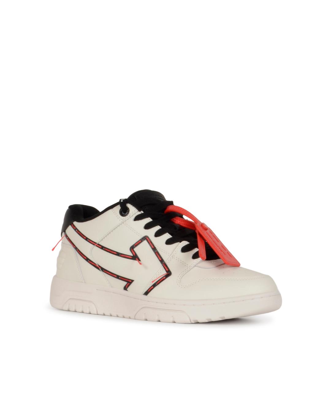 OFF-WHITE Белые кожаные низкие кроссовки / кеды, фото 2
