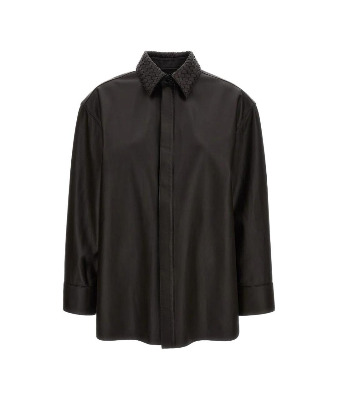 BOTTEGA VENETA Коричневая кожаная рубашка, фото 1