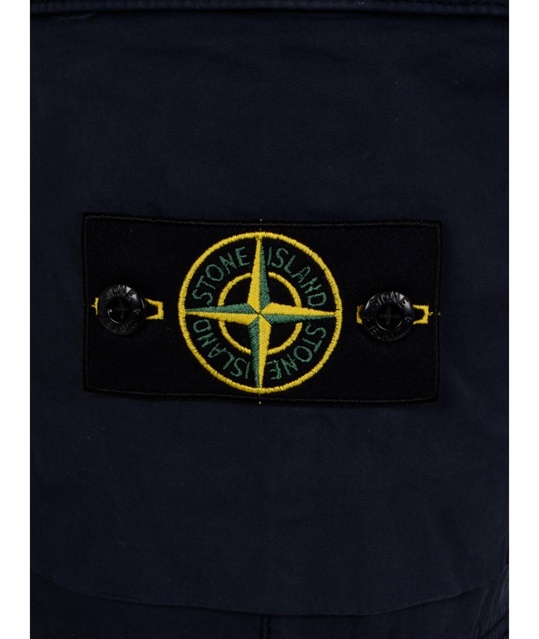 STONE ISLAND Темно-синие хлопковые повседневные брюки, фото 3
