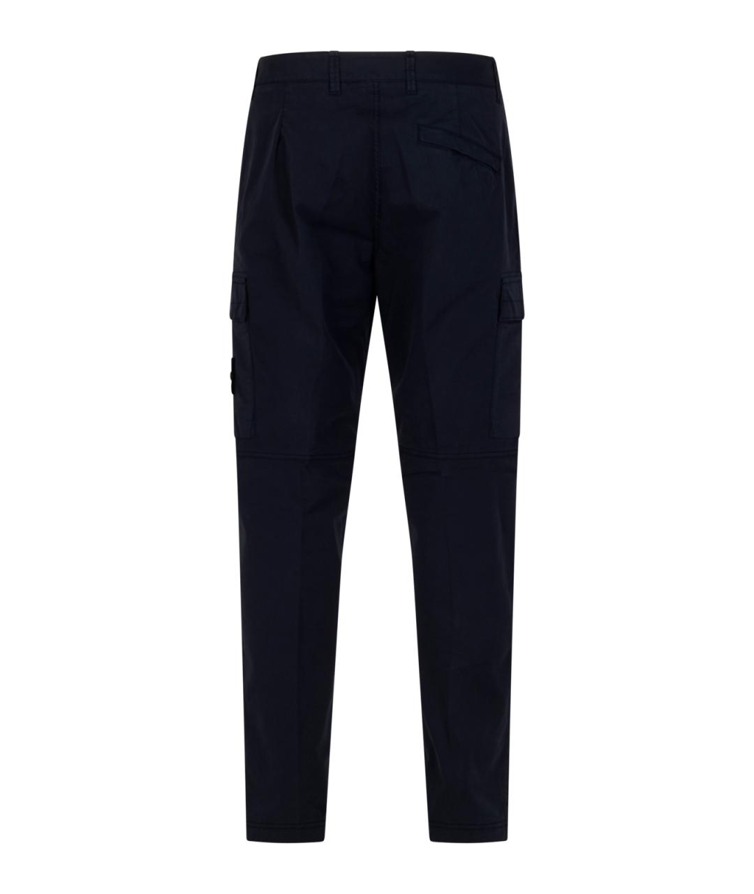 STONE ISLAND Темно-синие хлопковые повседневные брюки, фото 2