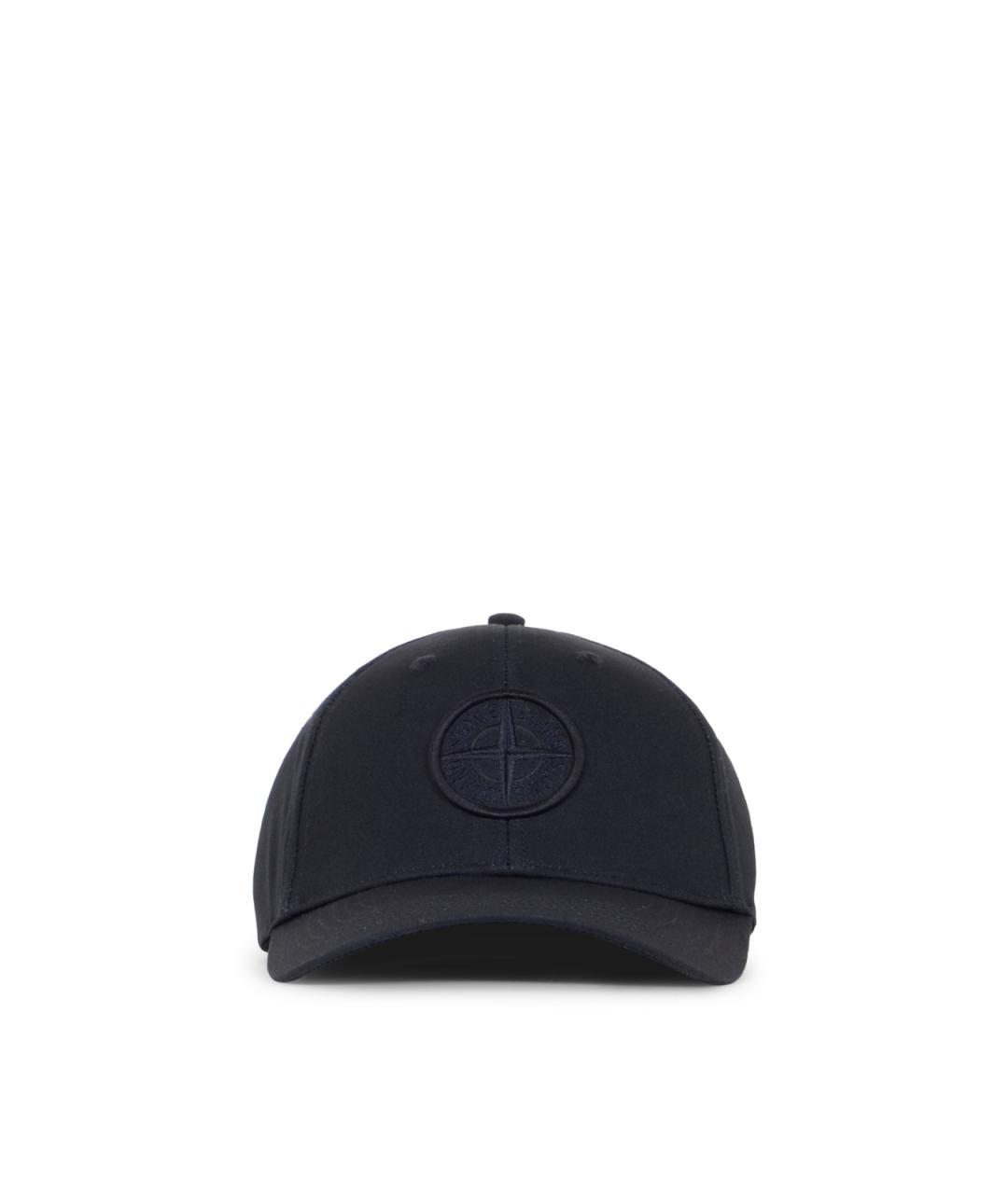 STONE ISLAND Темно-синяя хлопковая кепка/бейсболка, фото 1