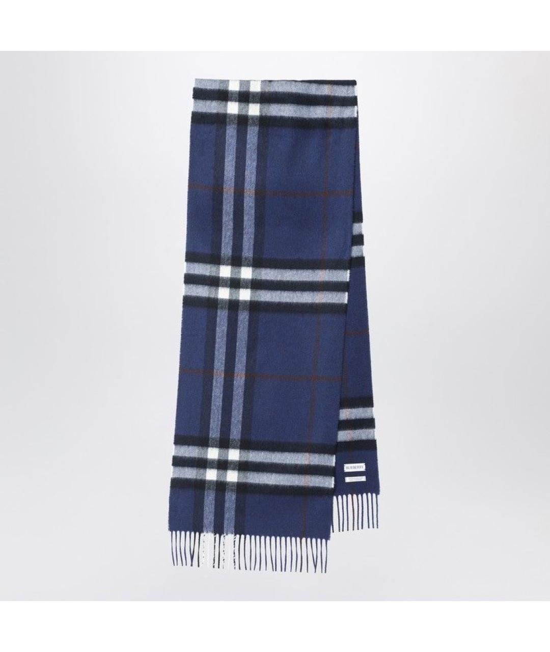 BURBERRY Синий кашемировый шарф, фото 3