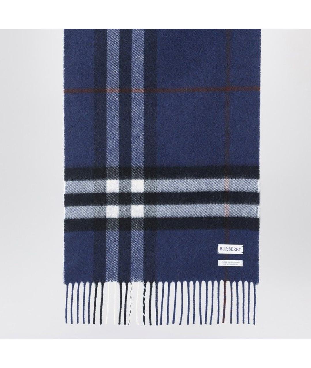 BURBERRY Синий кашемировый шарф, фото 2