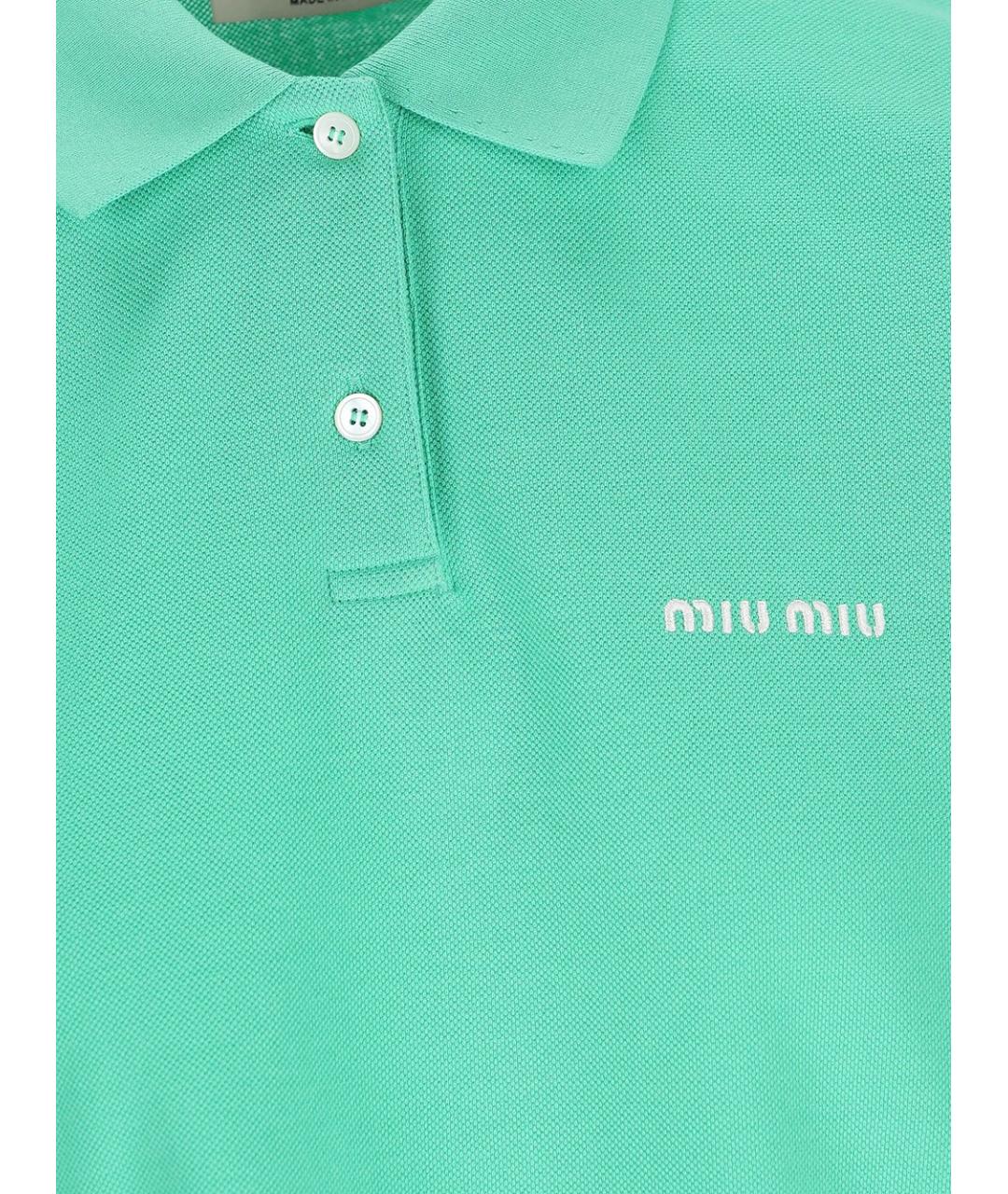 MIU MIU Зеленая хлопковая футболка, фото 3