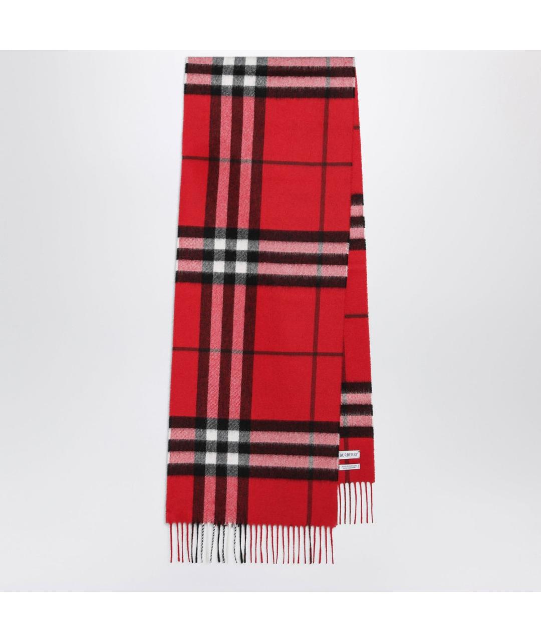 BURBERRY Красный кашемировый шарф, фото 3
