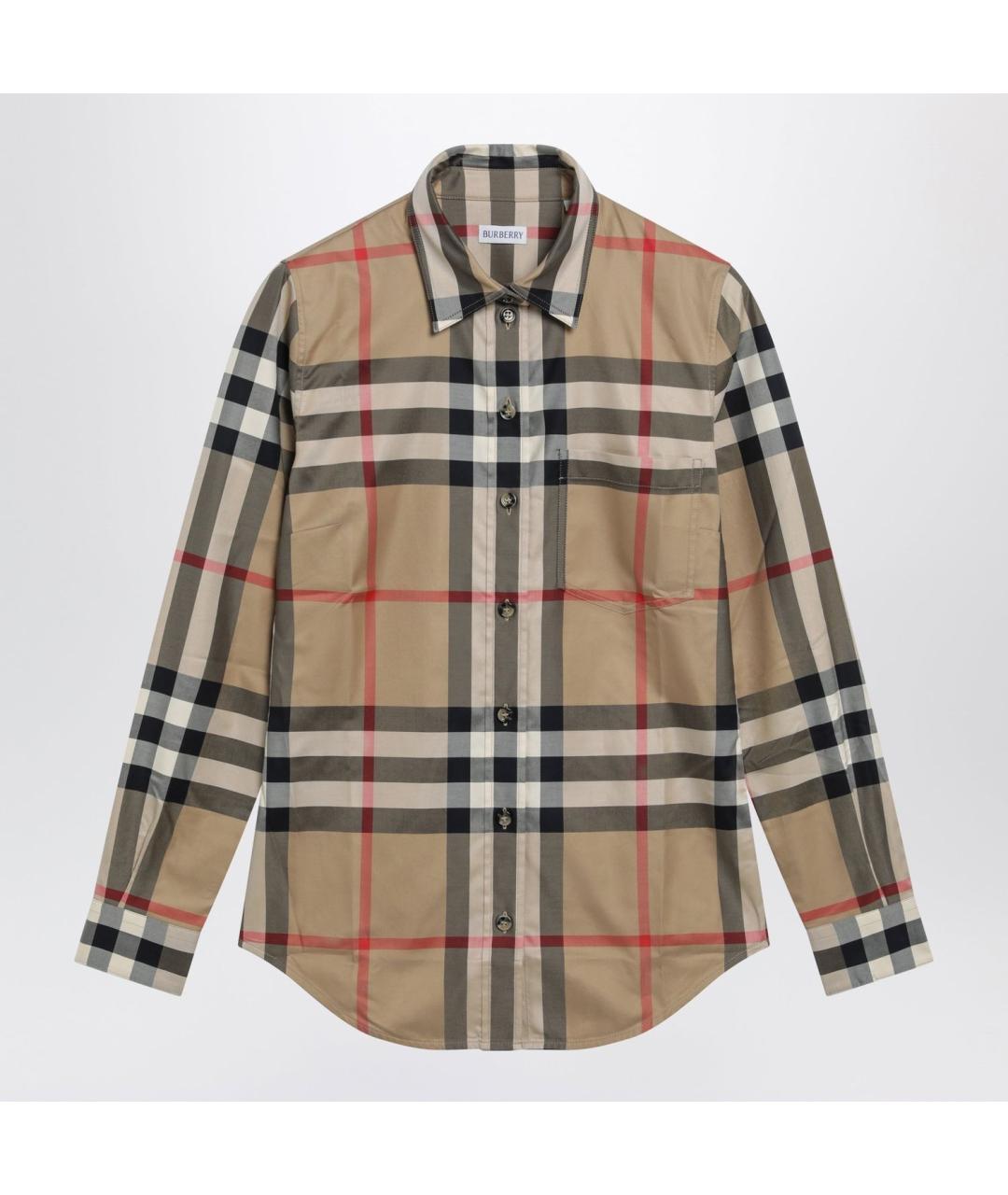 BURBERRY Бежевая хлопковая рубашка, фото 3