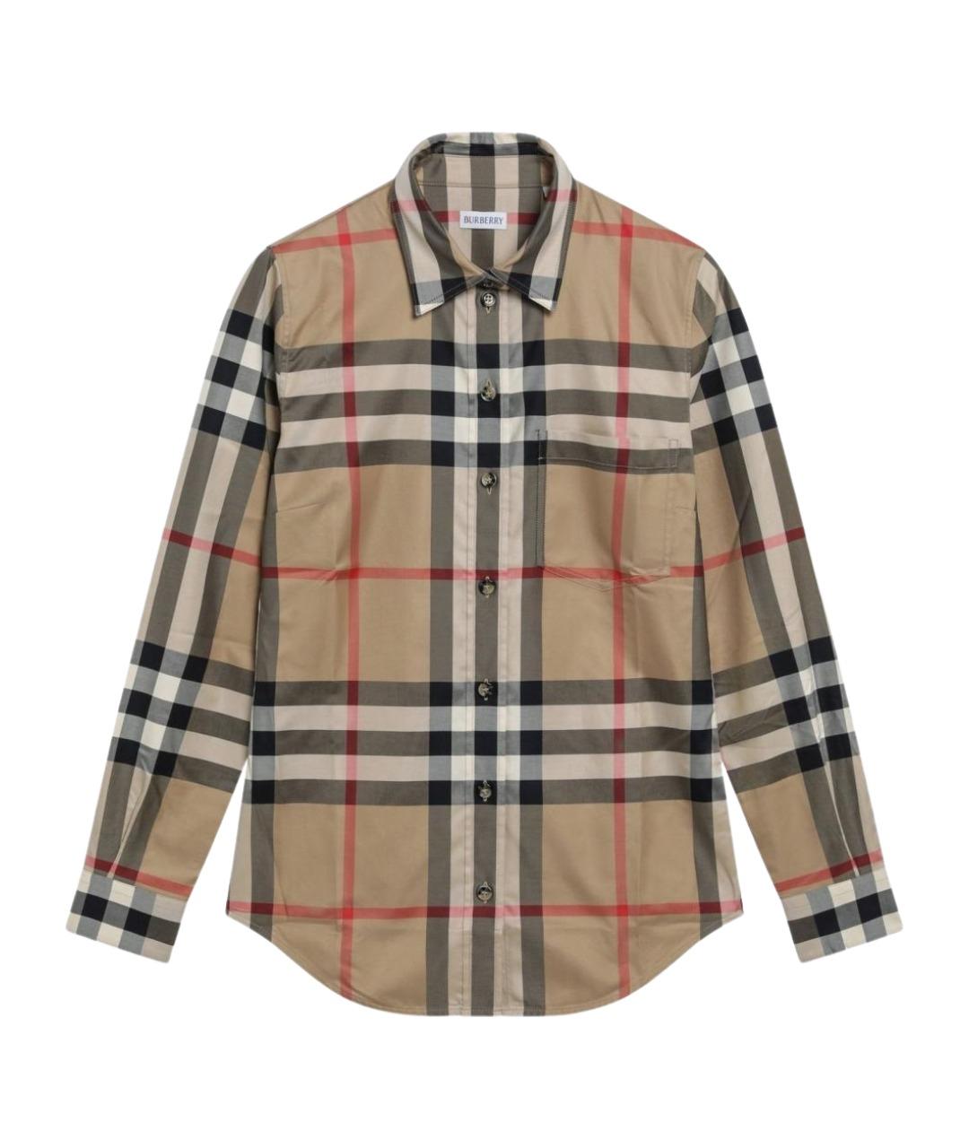 BURBERRY Бежевая хлопковая рубашка, фото 1