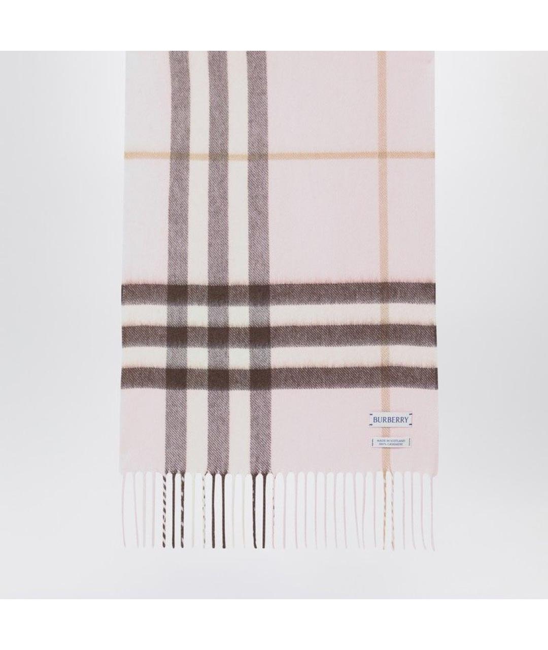BURBERRY Розовый кашемировый шарф, фото 2