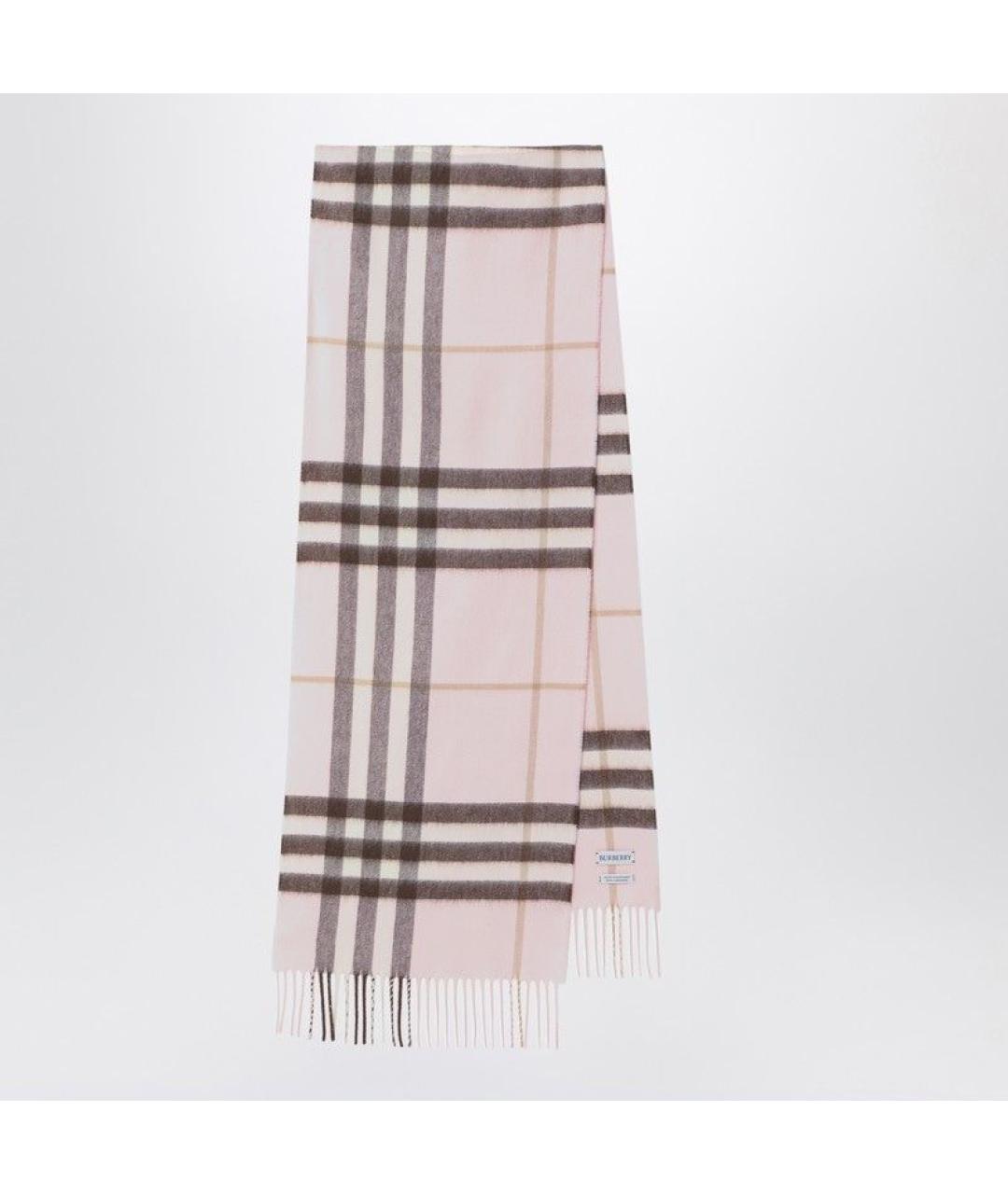 BURBERRY Розовый кашемировый шарф, фото 3